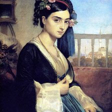 Схема вышивки «Турчанка из Измира. Charles Gleyre»