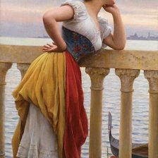 Схема вышивки «Эжен де Блаас. У пристани»