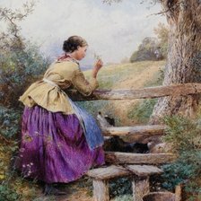 Схема вышивки «mujer con perro»