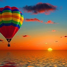 Схема вышивки «воздушный шар над морем»