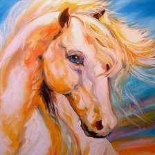 Схема вышивки «радужная лошадь»