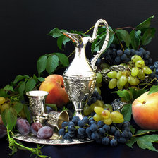 Схема вышивки «Виноград и серебряный кувшин»