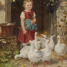 Схема вышивки «Иоганн Спрель. Гуси Лизель»