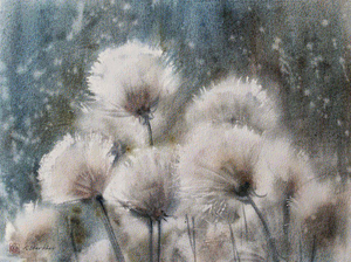 одуванчики - акварель - предпросмотр