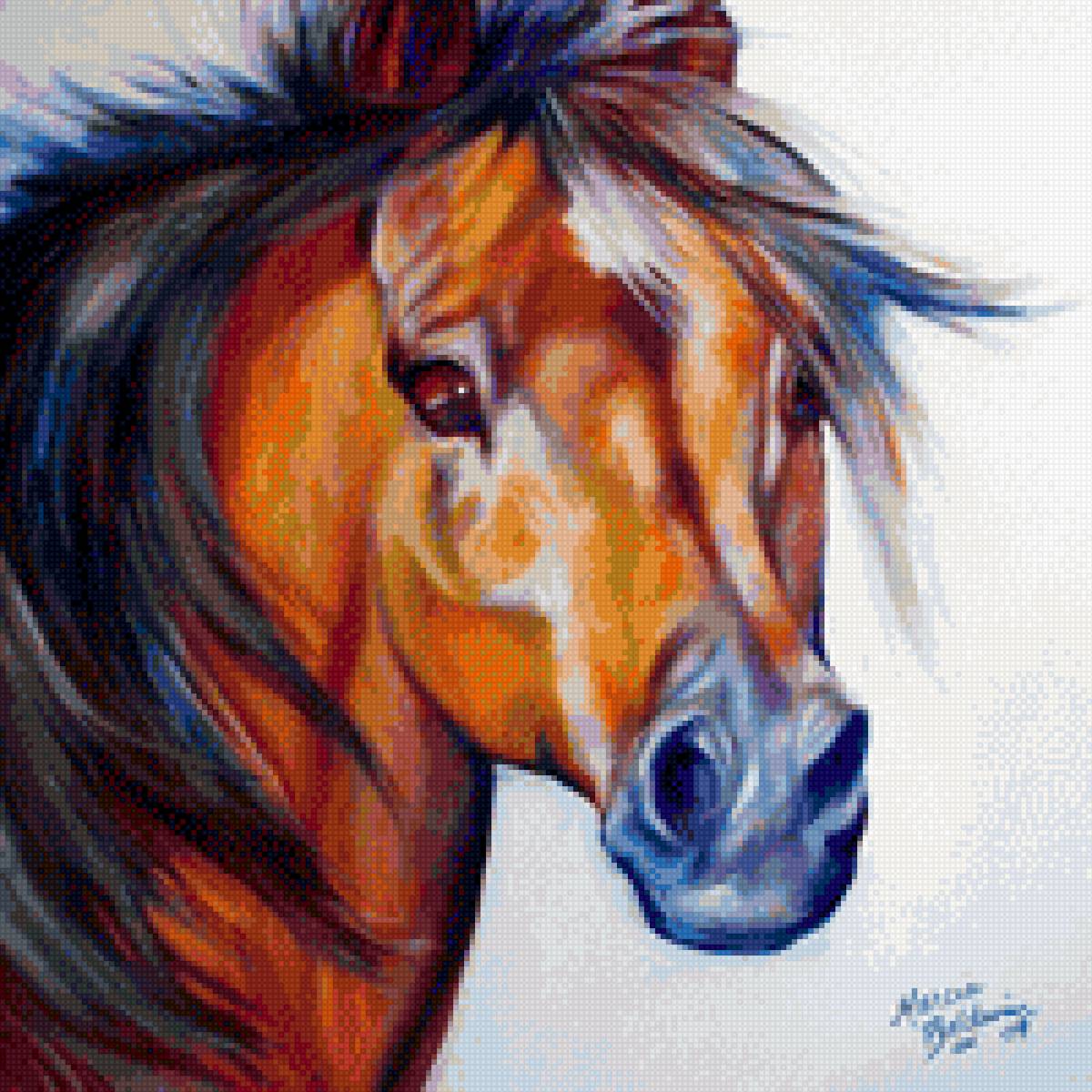 Дерзкая лошадь - природа, лошади, лошадь, настроение, живопись., кони - предпросмотр