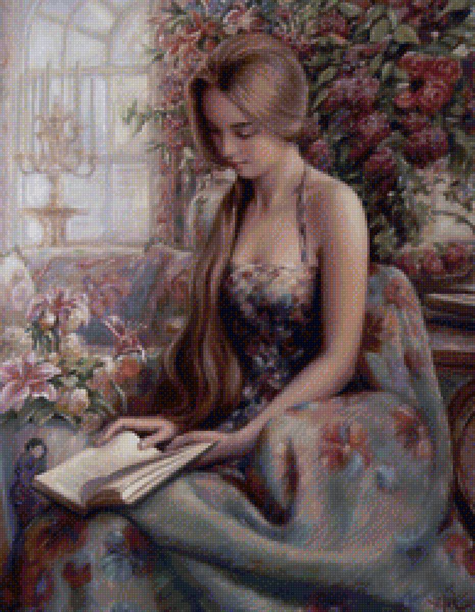 Девушка и книга - девушка - предпросмотр