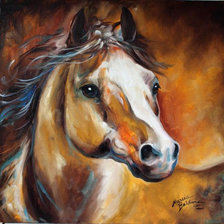 Схема вышивки «Внимательная лошадь»