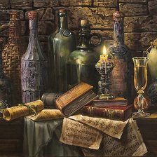 Схема вышивки «старинные бутылки»