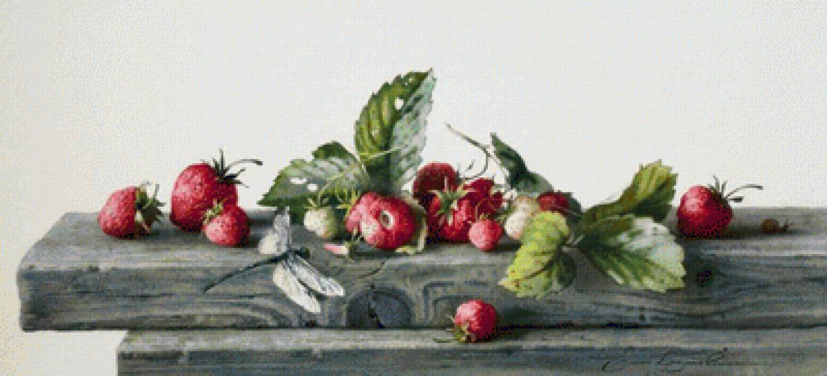 fresas y libelula - frutas - предпросмотр