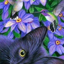 Схема вышивки «черный кот»