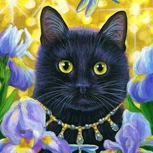 Схема вышивки «черный кот»