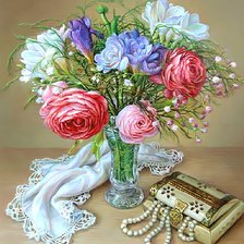 Схема вышивки «Натюрморт со шкатулкой»