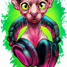 Схема вышивки «сфинкс в наушниках»