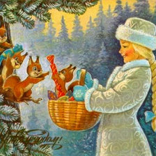 Схема вышивки «снегурочка»