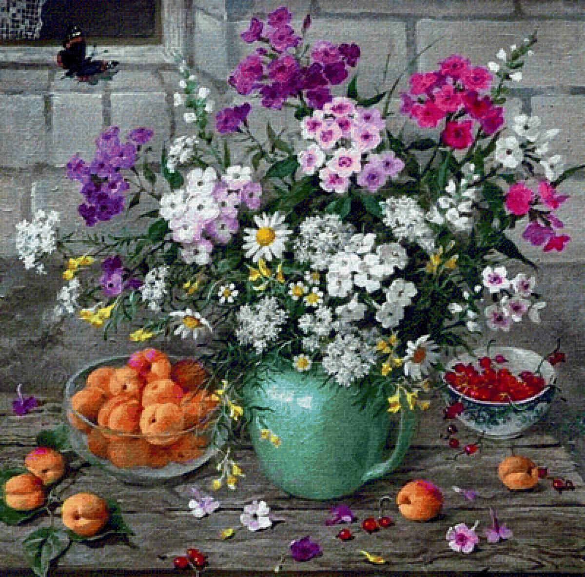 Decoração ,de,Mesa, - mesa.flores., frutas, arranjo - предпросмотр