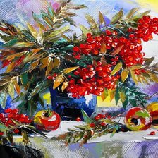 Схема вышивки «яркая рябина»