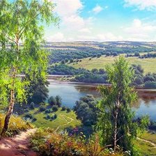 Схема вышивки «пейзаж»