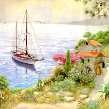 Схема вышивки «Mediterranean View.»