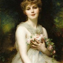 Девушка с розами. Этьен Адольф Пиот