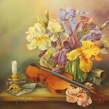 Схема вышивки «Натюрморт со скрипкой»