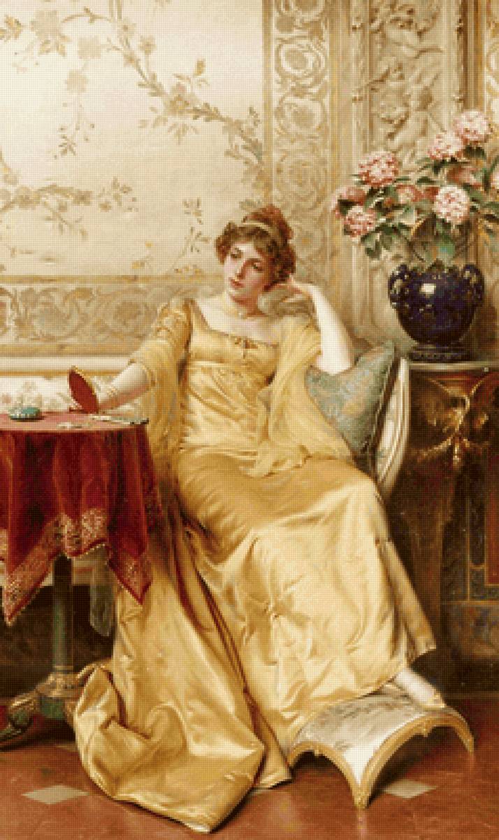 Грусть. Фредерик Сулакруа - портрет, живопись, девушка, 19 век - предпросмотр