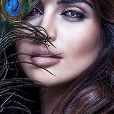 Схема вышивки «Девушка с пером»