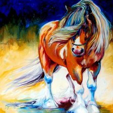 Схема вышивки «рыжий конь»
