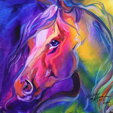 Схема вышивки «яркий конь»