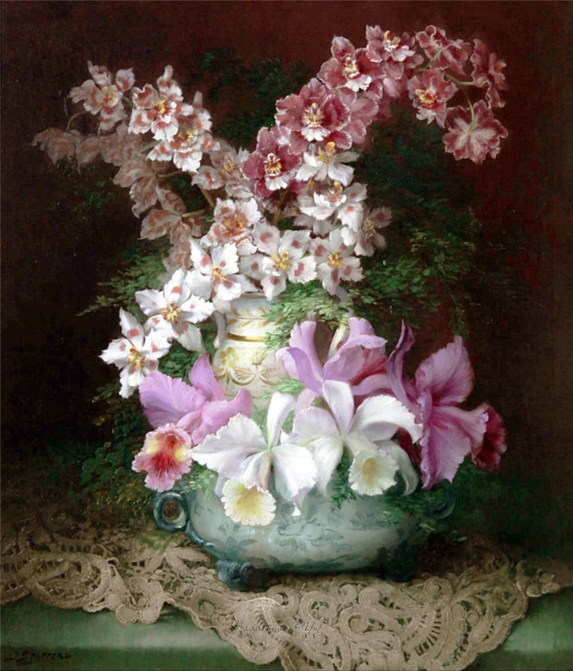 орхидеи - картина, цветы - оригинал