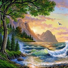 Схема вышивки «пейзаж»