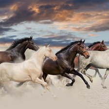 Схема вышивки «Кони»