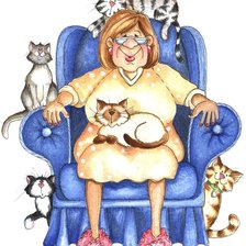 Схема вышивки «Die Katzenmutter»