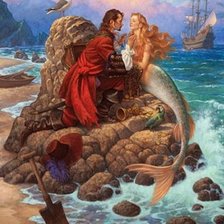 Схема вышивки «Пират и русалка»