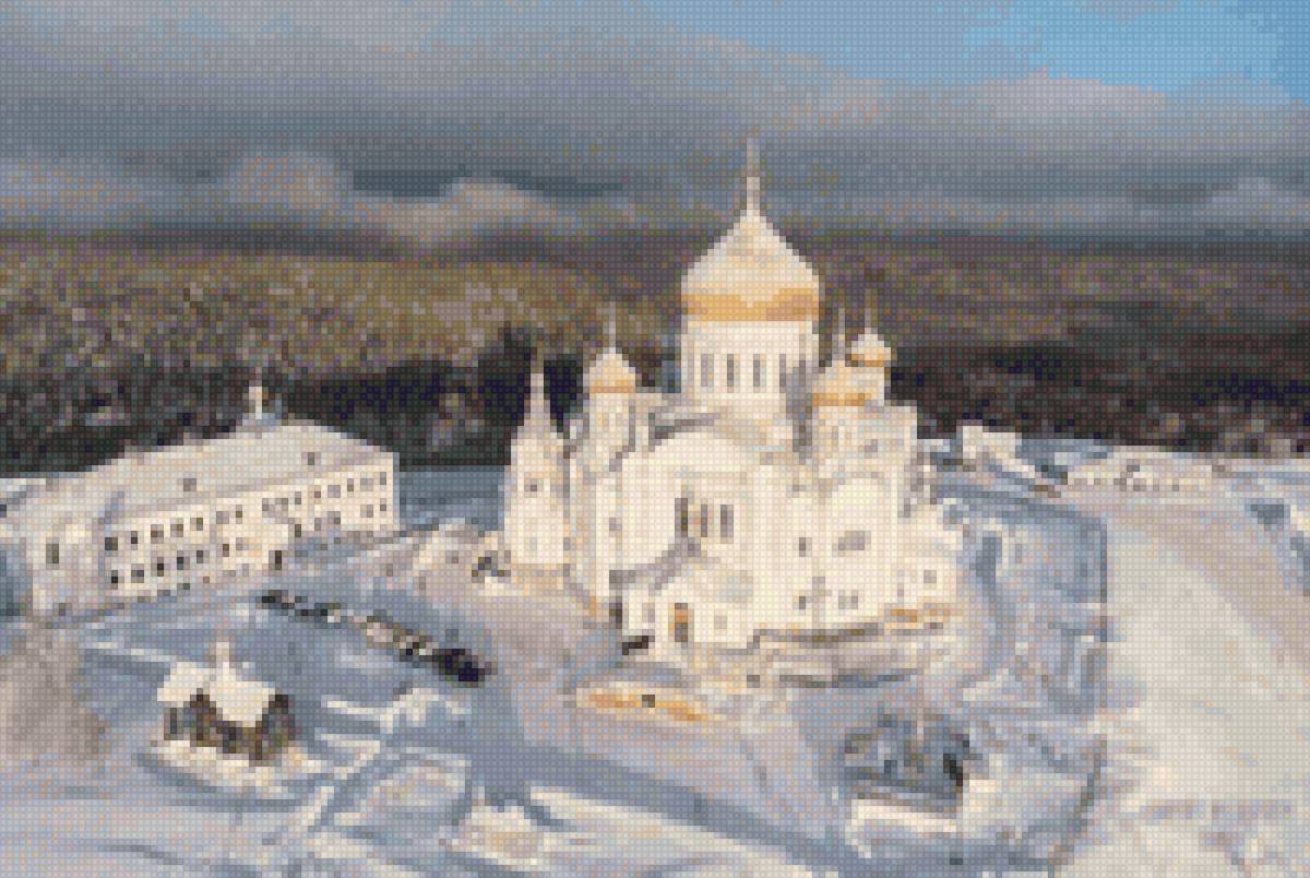 Белогорский мужской монастырь. Утро - утро, храм, белая гора - предпросмотр