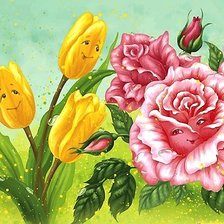 Схема вышивки «сказочные цветы»