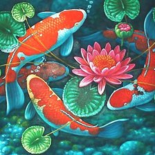 Схема вышивки «карпы»