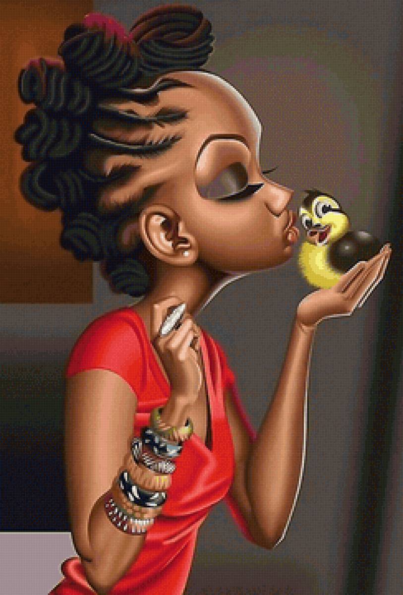 поцелуй - утенок, поцелуй, девочка - предпросмотр