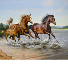 Схема вышивки «Кони»