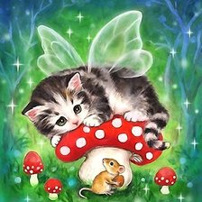 Схема вышивки «котёнок»