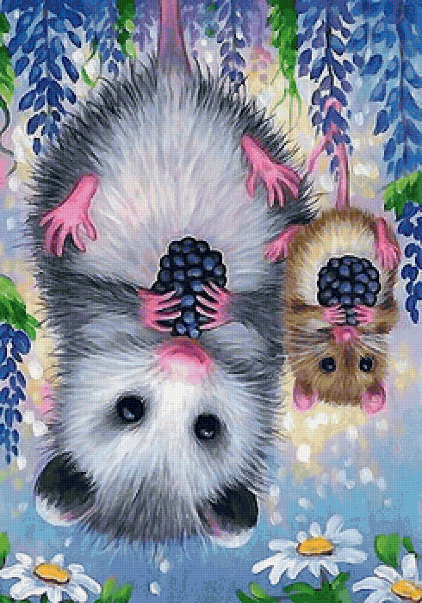 мышки - мышки, ягоды, цветы - предпросмотр