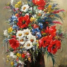 Схема вышивки «цветы в вазе»