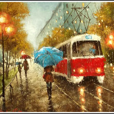 Схема вышивки «В городе дождь»