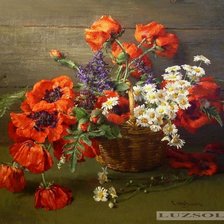 Схема вышивки «маки»