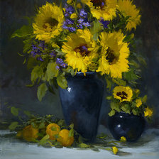 Схема вышивки «цветы в вазе»