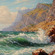 Схема вышивки «море, горы»