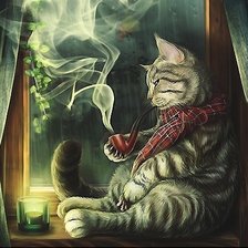 Схема вышивки «Кот осенний»