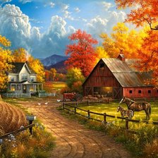 Схема вышивки «Село»