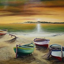 Схема вышивки «Лодки»