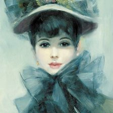 Схема вышивки «Прекрасная дама. По картине Ф.Дж. Стревенса»