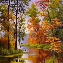 Схема вышивки «Осенний пейзаж»